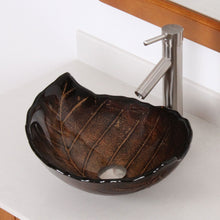 Load image into Gallery viewer, ELITE Autumn Leaves Design Tempered Glass Bathroom Sink Fall