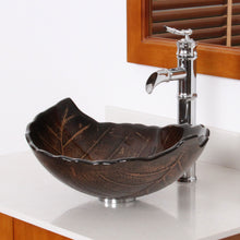 Load image into Gallery viewer, ELITE Autumn Leaves Design Tempered Glass Bathroom Sink Fall