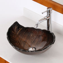 Load image into Gallery viewer, ELITE Autumn Leaves Design Tempered Glass Bathroom Sink Fall