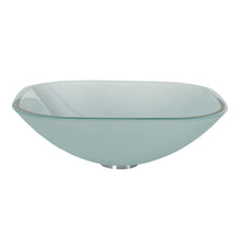 Load image into Gallery viewer, ELITE Frosted Square Tempered Bathroom Glass Vessel Sink GD04F
