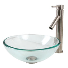 Load image into Gallery viewer, ELITE 14&quot; Bathroom Clear Transparent Glass Vessel Sink GD05S
