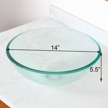 Load image into Gallery viewer, ELITE 14" Bathroom Clear Transparent Glass Vessel Sink GD05S