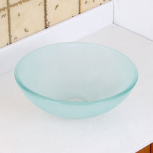 Load image into Gallery viewer, ELITE 14&quot; Small Clear Frosted Bathroom Glass Vessel Sink GD08S
