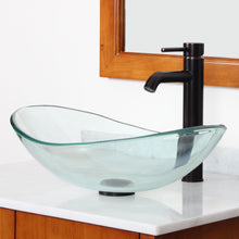 Load image into Gallery viewer, ELITE Clear Tempered Glass Vessel Sink with Boat Shape GD33