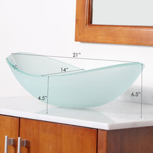 Load image into Gallery viewer, ELITE Unique Oval Frosted Tempered Glass Bathroom Sink GD33F