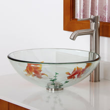 Load image into Gallery viewer, ELITE Clear Tempered Glass Sink with Goldfish Art Design GD45