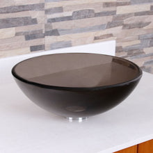 Load image into Gallery viewer, ELITE 14" Small Natural Clear Brown Tempered Glass Vessel Sink GD53S
