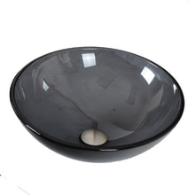Load image into Gallery viewer, ELITE Clear Black Tempered Bathroom Glass Vessel Sink GD54