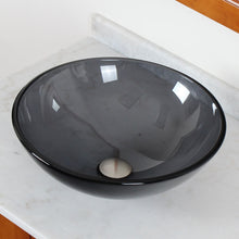 Load image into Gallery viewer, ELITE Clear Black Tempered Bathroom Glass Vessel Sink GD54