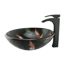 Load image into Gallery viewer, Double Layers Tempered Glass Sink with Goldfish Art Design GD85