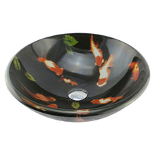 Load image into Gallery viewer, Double Layers Tempered Glass Sink with Goldfish Art Design GD85