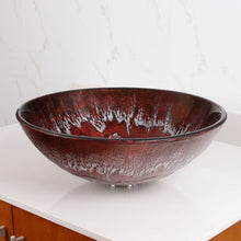 Load image into Gallery viewer, ELITE Antarctic Ruby Pattern Tempered Glass Bathroom Vessel 1510