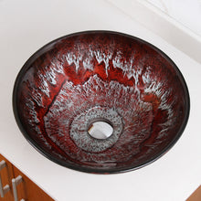 Load image into Gallery viewer, ELITE Antarctic Ruby Pattern Tempered Glass Bathroom Vessel 1510