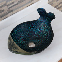 Load image into Gallery viewer, ELITE Mermaid Tempered Glass Bathroom Vessel Sink IVAN
