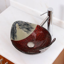 Load image into Gallery viewer, ELITE Mermaid Tempered Glass Bathroom Vessel Sink IVY