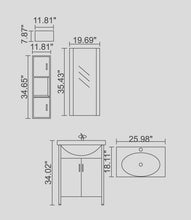 Load image into Gallery viewer, Bathroom Modern Vanity Set with porcelain Sink KL346