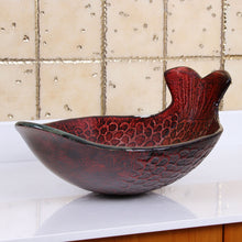 Load image into Gallery viewer, ELITE Mermaid Tempered Glass Bathroom Vessel Sink IVY