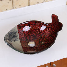 Load image into Gallery viewer, ELITE Mermaid Tempered Glass Bathroom Vessel Sink IVY