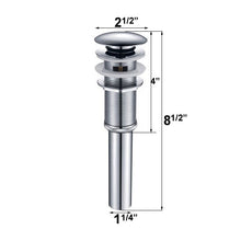 Load image into Gallery viewer, ELITE Chrome Pop-Up Drain With Overflow P08C