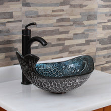 Load image into Gallery viewer, ELITE Pattern Tempered Glass Bathroom Vessel Sink Pacific Whale