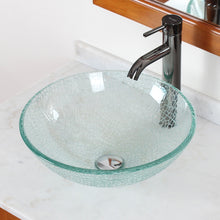 Load image into Gallery viewer, ELITE Transparent Cracking Style Bathroom Glass Vessel Sink S25