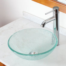 Load image into Gallery viewer, ELITE 14" Small Cracking Style Bathroom Glass Vessel Sink S25S