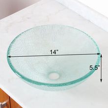 Load image into Gallery viewer, ELITE 14" Small Cracking Style Bathroom Glass Vessel Sink S25S