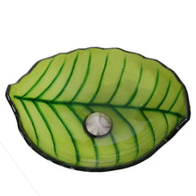Load image into Gallery viewer, ELITE Spring Leaves Design Tempered Glass Bathroom Vessel Sink