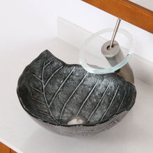 Load image into Gallery viewer, ELITE Leaves Style Design Tempered Glass Bathroom Sink Winter