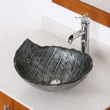 Load image into Gallery viewer, ELITE  Leaves Style Design Tempered Glass Bathroom Sink Winter
