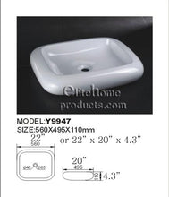 Load image into Gallery viewer, Luxury Square Ceramic Vessel Bathroom Sink Y9947