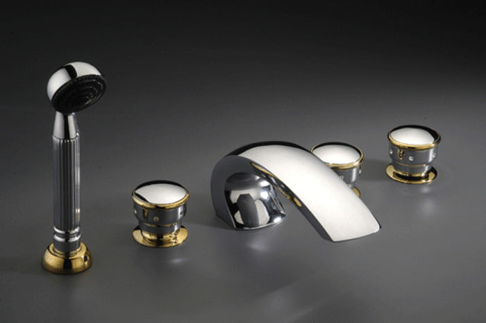 Modern Tub Bathroom Faucet w- 6 Diamonds Handles FA12598