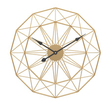 Load image into Gallery viewer, Jeezi Oversize Geometric Industrial Style Analogue Wall Clock 30“ (Gold)