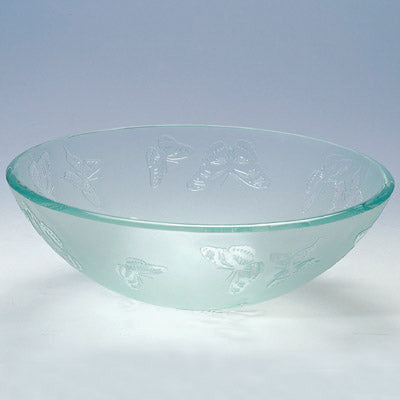 Butterfly Engraved Tempered Vessel Glass sink GD42