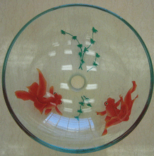 Load image into Gallery viewer, Clear Goldfish and Luxury Tall Waterfall Faucet C4522