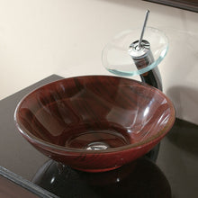 Load image into Gallery viewer, Double Layers Glass Sink with Red-Oak Textures GD02
