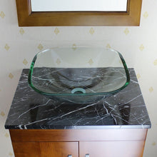 Load image into Gallery viewer, ELITE Clear Square Tempered Bathroom Glass Vessel Sink GD04