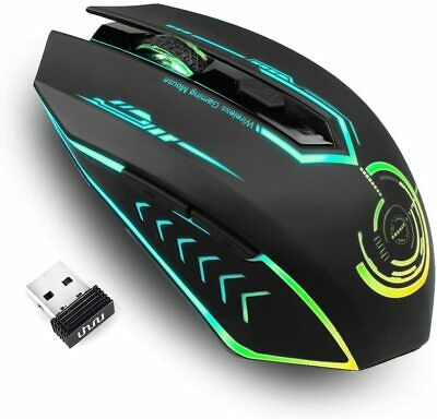 Wireless Gaming Mouse Up to 10000 DPI, UHURU Rechargeable USB Wireless Mouse