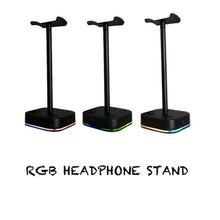 Load image into Gallery viewer, RGB Headphone Stand & Power Strip 2 in 1 Desk Gaming Headset Holder