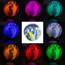 Load image into Gallery viewer, Moon Lamp Kids Night Light,5.9 Inch Galaxy Lamp 16 Colors LED 3D with Wood Stand