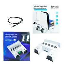 Load image into Gallery viewer, PS5 Cooling Stand with Charging Station and Suction Cooling Fan,Dual Controller