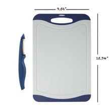 Load image into Gallery viewer, Plastic Chopping Board Set of 2 with Non-Slip Feet and Deep Drip Juice Groove