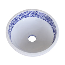 Load image into Gallery viewer, Chrysanthemum Blue and White Porcelain Vessel Sink ELIMAX'S 2010