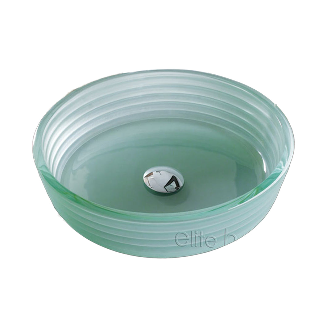 Double Layers Glass Sink with Flat-Base 53N