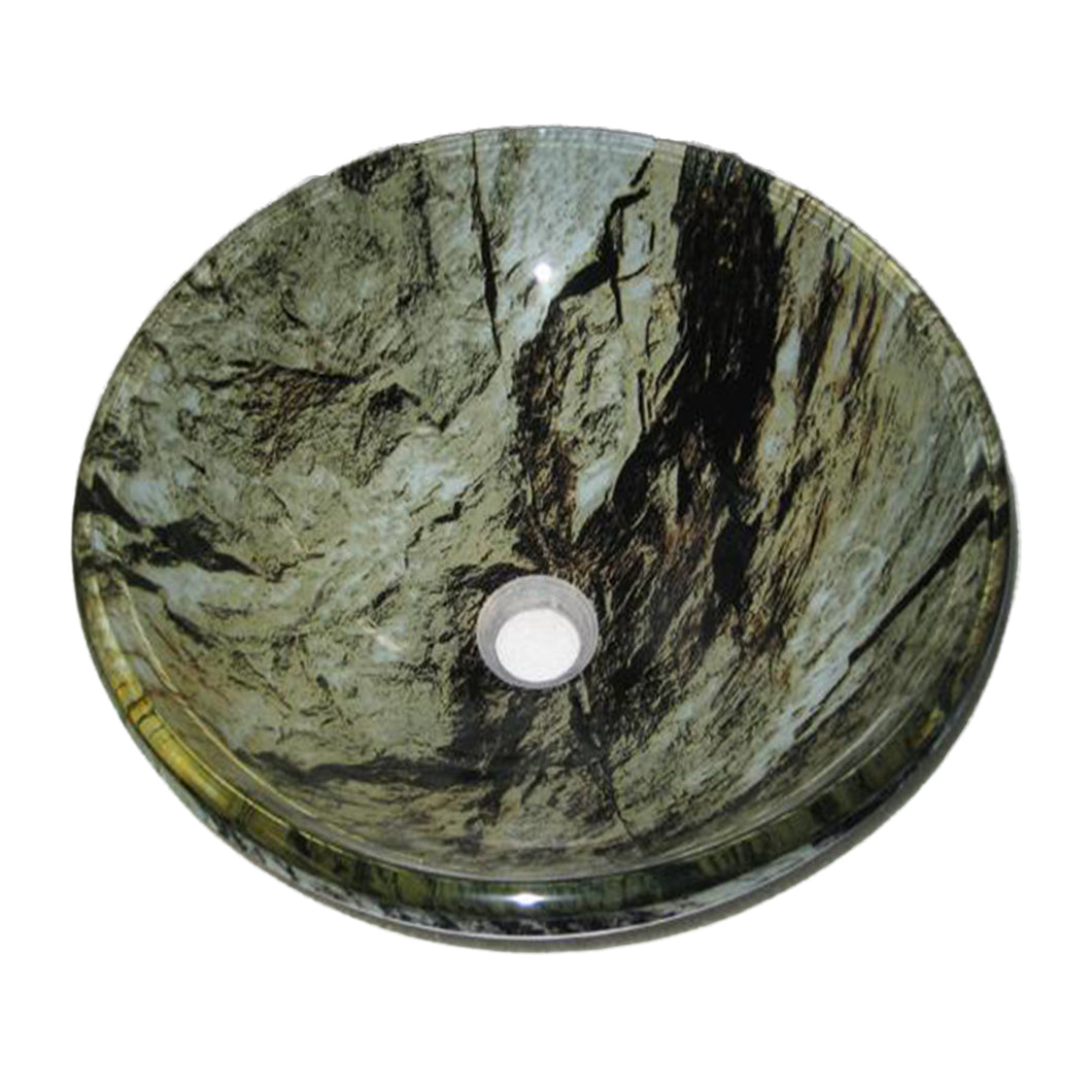 Double Layers Glass Sink With Rock Pattern GD22A
