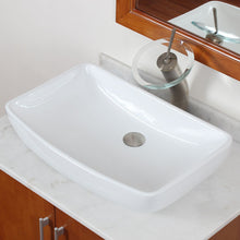 Load image into Gallery viewer, ELITE High Temperature Grade A Ceramic Bathroom Sink With Unique Rectangle Design 10059
