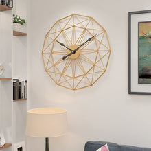 Load image into Gallery viewer, Jeezi Oversize Geometric Industrial Style Analogue Wall Clock 30“ (Gold)
