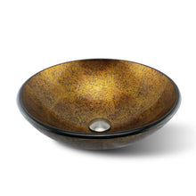 Load image into Gallery viewer, ELITE Tempered Glass Vessel Sink Golden Wrinkles Pattern 1201
