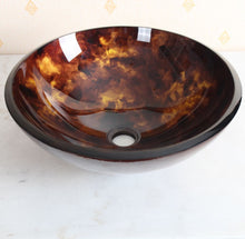 Load image into Gallery viewer, ELITE Tempered Glass Vessel Sink w. Unique Hand Painting Pattern 1204
