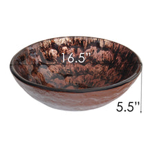 Load image into Gallery viewer, ELITE Tempered Glass Vessel Sink w. Copper Pattern 1207
